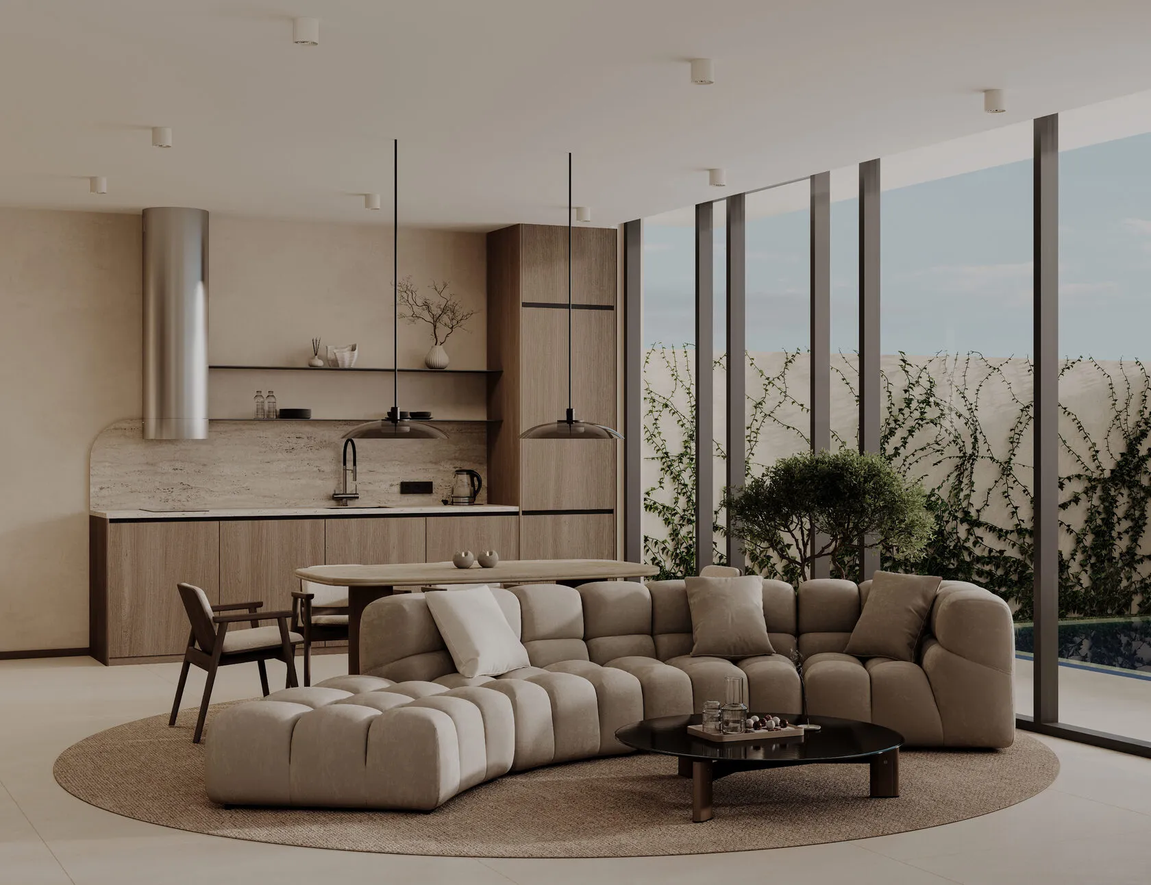 Architectural render of a villa interior at Rise Villas, Phuket